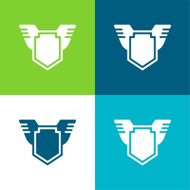 Rozet Düz 4 renk simgesi seti