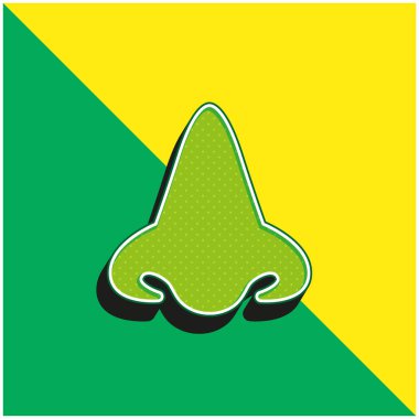 Büyük Burun Yeşil ve Sarı Modern 3D vektör simgesi logosu