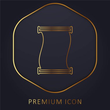 Antik Kağıt Kaydırma Ana Hattı Altın Satır prim logosu veya simgesi