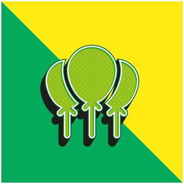 Balon Yeşil ve Sarı Modern 3D vektör simgesi logosu