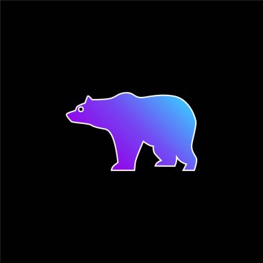 Bear Side View Silhouette blue gradient vector icon clipart