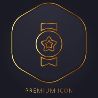 Altın çizgi prim logosu veya simgesi