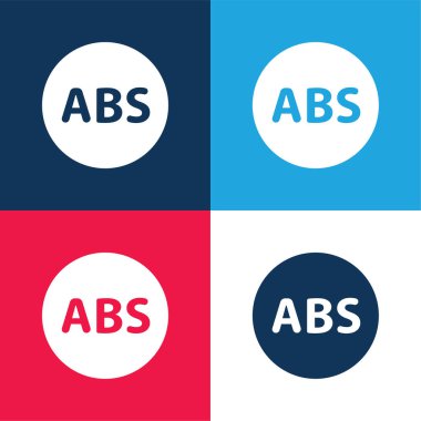 ABS mavi ve kırmızı dört renk en küçük simge kümesi