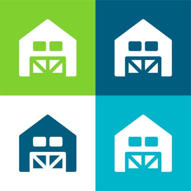 Ahır Düz 4 renk en küçük simge kümesi