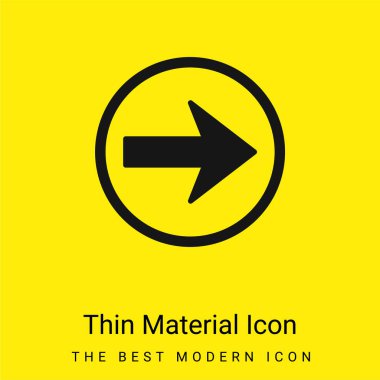 Sağ Kılavuza Ok Minimum Parlak Sarı malzeme simgesi