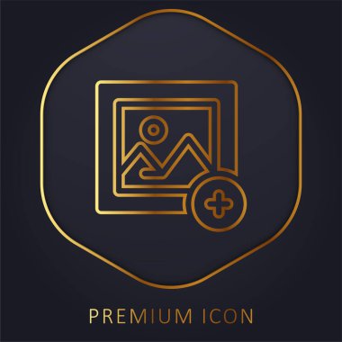 Resim altın çizgisi premium logosu ya da simgesi ekle