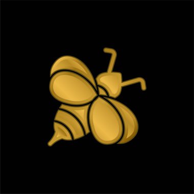 Arı altın kaplama metalik simge veya logo vektörü