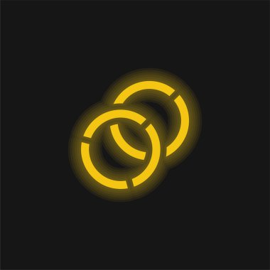 Bangles yellow glowing neon icon clipart