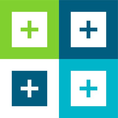 Düz dört renk simgesi seti ekle