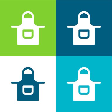 Önlük Düz 4 renk en küçük simge kümesi