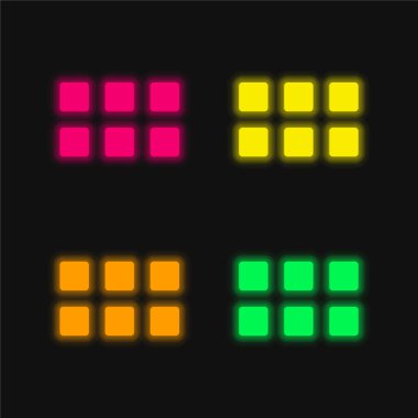 App four color glowing neon vector icon clipart