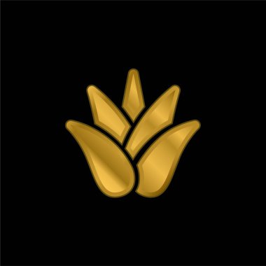 Agave altın kaplama metalik simge veya logo vektörü