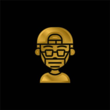 Erkek altın kaplama metalik simge veya logo vektörü