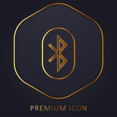 Bluetooth altın çizgi prim logosu veya simgesi