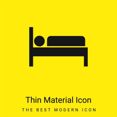 Bed minimal bright yellow material icon clipart
