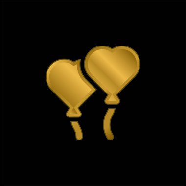 Balon altın kaplama metalik simge veya logo vektörü