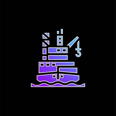 Barge blue gradient vector icon clipart