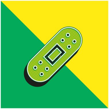 Yara bandı Yeşil ve sarı modern 3D vektör simgesi logosu