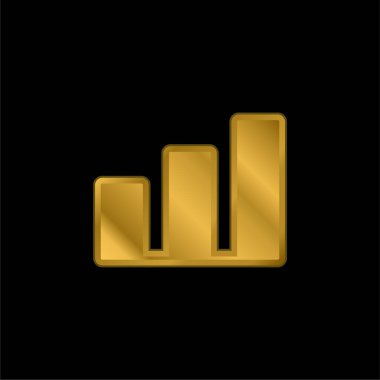 Çubuk Grafik altın kaplama metalik simge veya logo vektörü