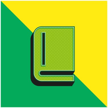 Kitap Yeşil ve Sarı Modern 3D vektör simgesi logosu