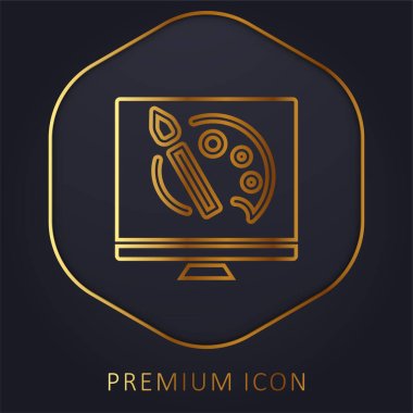 Sanat altın çizgisi premium logosu veya simgesi