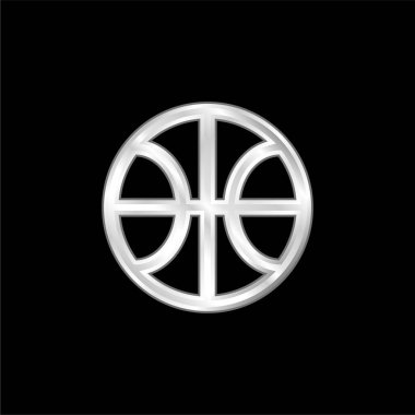 Basketbol gümüş kaplama metalik ikon