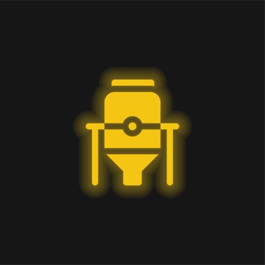 Bira imalathanesi sarı parlak neon simgesi