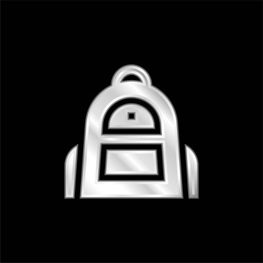 Sırt çantasında gümüş kaplama metalik simge