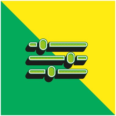 Ayarlama Yeşil ve Sarı Modern 3D vektör simgesi logosu