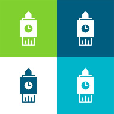 Büyük Ben Düz 4 renk simgesi seti