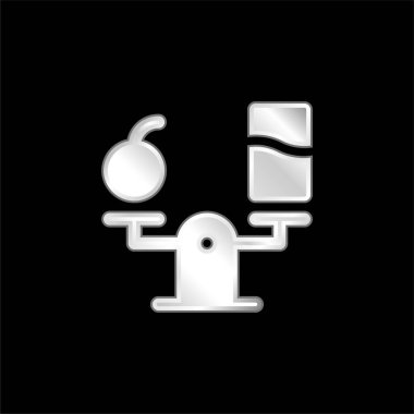 Dengelenmiş Diyet gümüş kaplama metalik simge