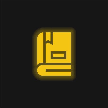 Kitaplar sarı parlak neon simgesi