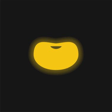 Fasulye sarısı parlak neon simgesi