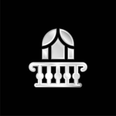 Balkon gümüş kaplama metalik simge