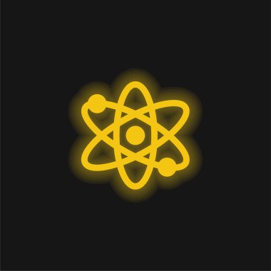 Atom sarısı parlak neon simgesi