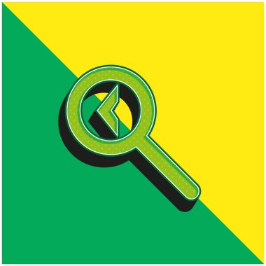 Geri Arama Arayüzü Sembolü Yeşil ve Sarı 3D vektör simgesi logosu