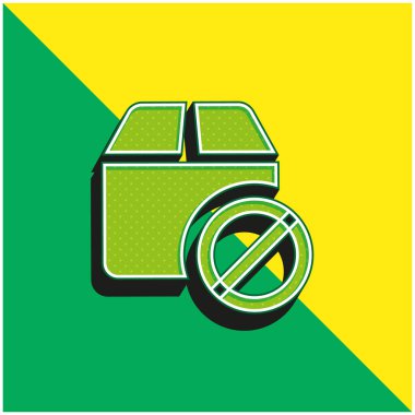 Engellenmiş Yeşil ve sarı modern 3d vektör simgesi logosu