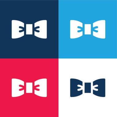 Papyon mavi ve kırmızı dört renk minimal simge seti