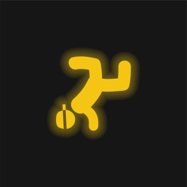 Breakdance sarı parlak neon simgesi