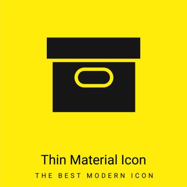 Box Covered minimal bright yellow material icon clipart