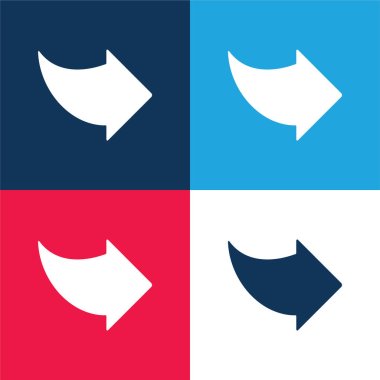 Black Right Arrow blue and red four color minimal icon set clipart