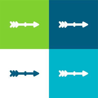 Ok Düz 4 renk en küçük simge kümesi