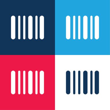 Barkod mavi ve kırmızı dört renk en küçük simge kümesi