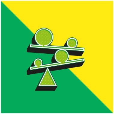 Balance Green and yellow modern 3d vector icon logo clipart