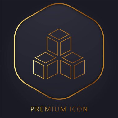 3D altın çizgili premium logo veya simge