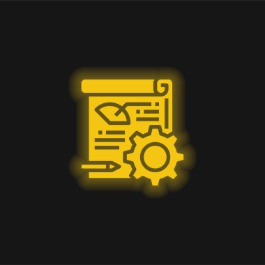 Analitik sarı parlak neon simgesi