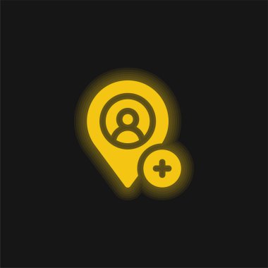 Konum sarı parlak neon simgesi ekle