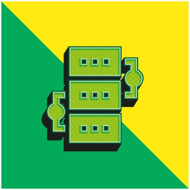 Algoritma Yeşil ve Sarı Modern 3D vektör simgesi logosu