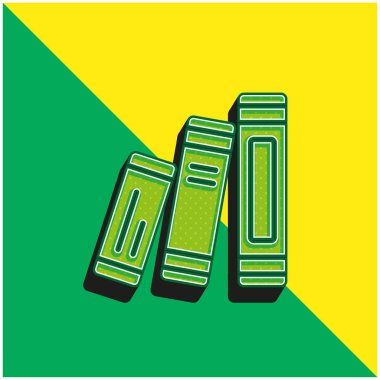 Kitap Yeşil ve Sarı Modern 3D vektör simgesi logosu