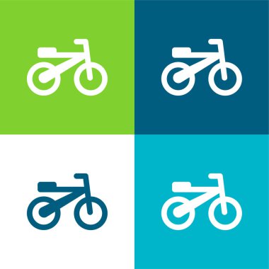 Bisiklet Düz 4 renk en küçük simge kümesi